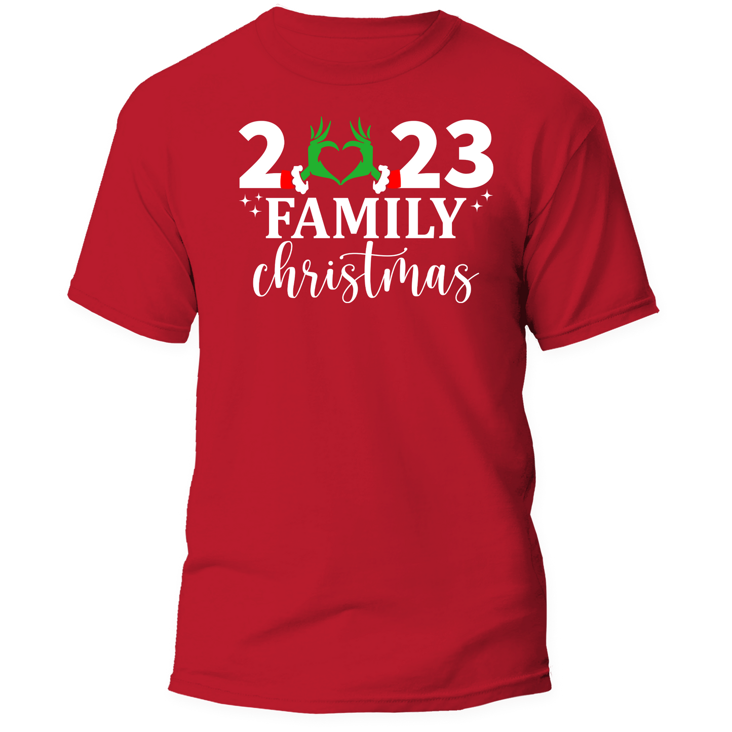 Holiday-Family Christmas 2023 Green Heart Hands